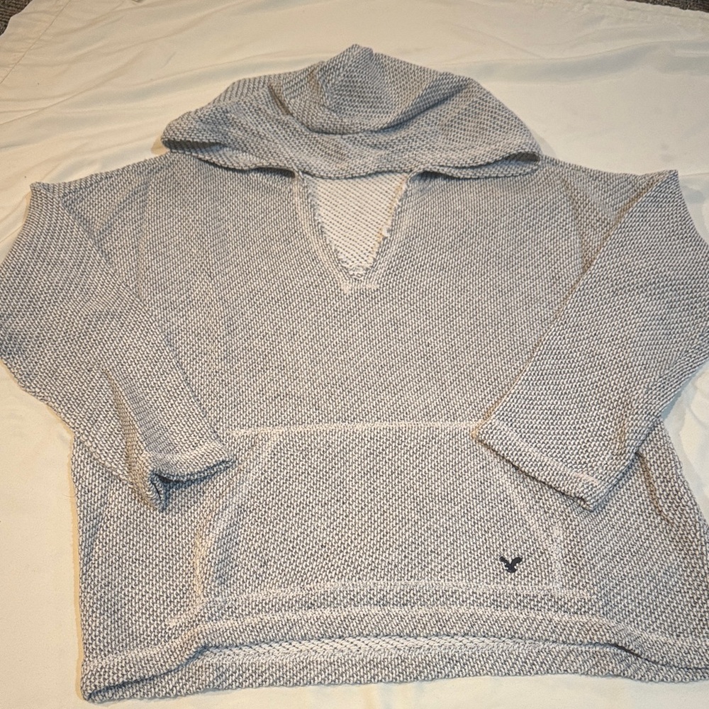 American Eagle Outfitters Women's Textured Gray Hoodie